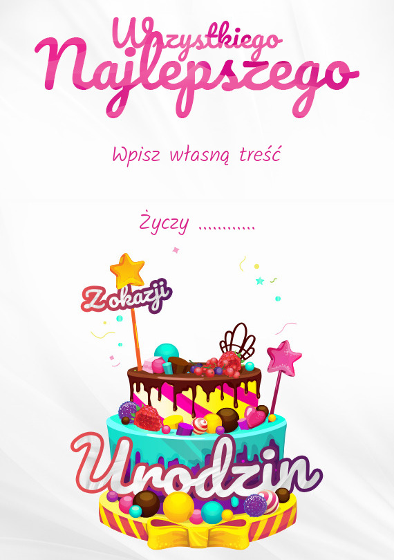 Kolorowy Tort urodzinowy